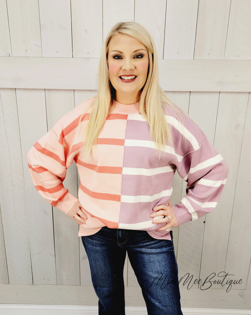 Pinkish Purple Striped Top - Mini Mee Boutique