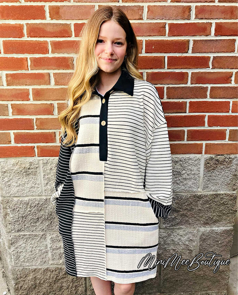 Black/cream Striped Women&