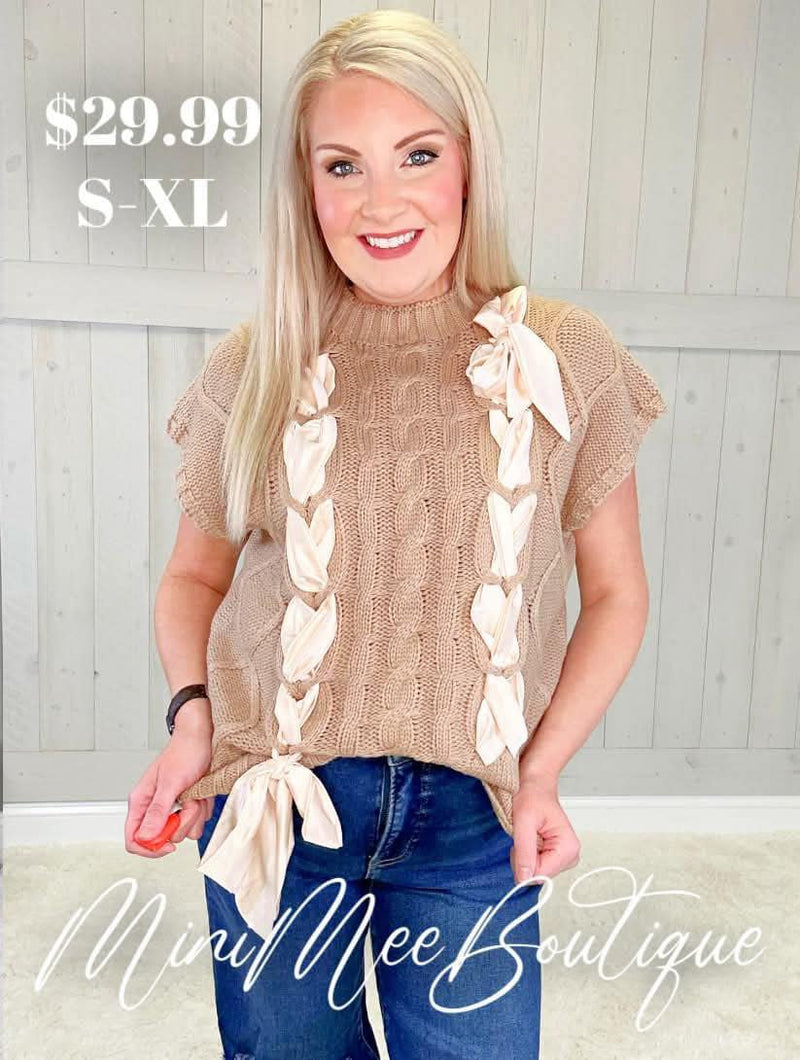 Tan Ribbon Sweater