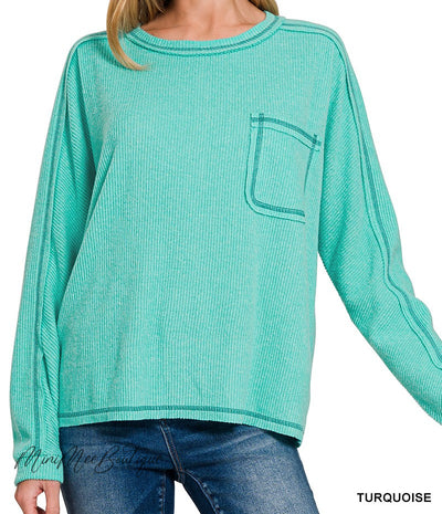 Solid Tops with Double Stitched Pocket (Multiple Colors) - Mini Mee Boutique