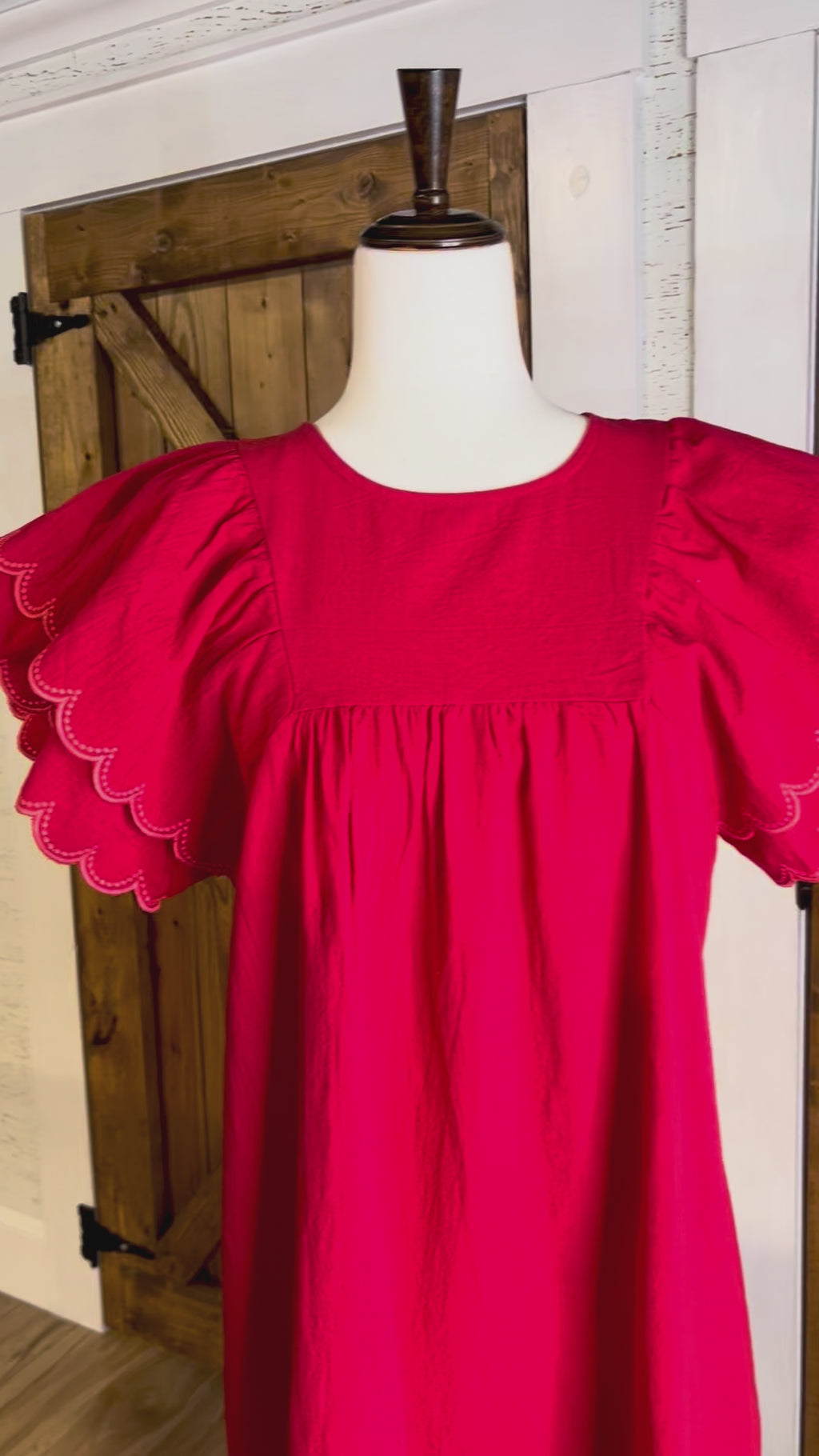 Women’s Umgee Red Flutter Sleeve Dress