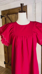 Women’s Umgee Red Flutter Sleeve Dress