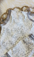 Women’s Grey Leopard Short Set
