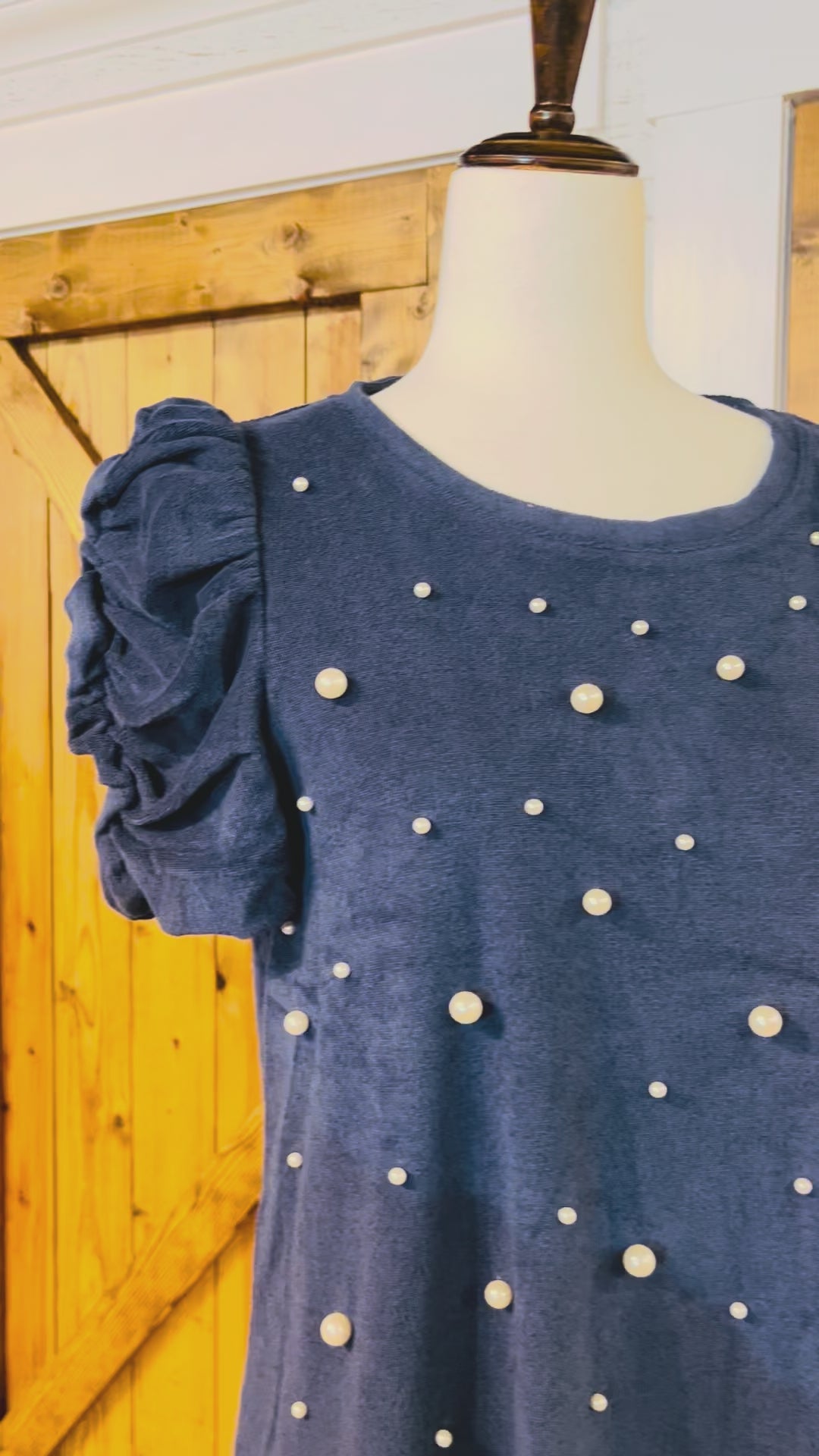 Women’s Umgee Navy Pearl Accent Dress
