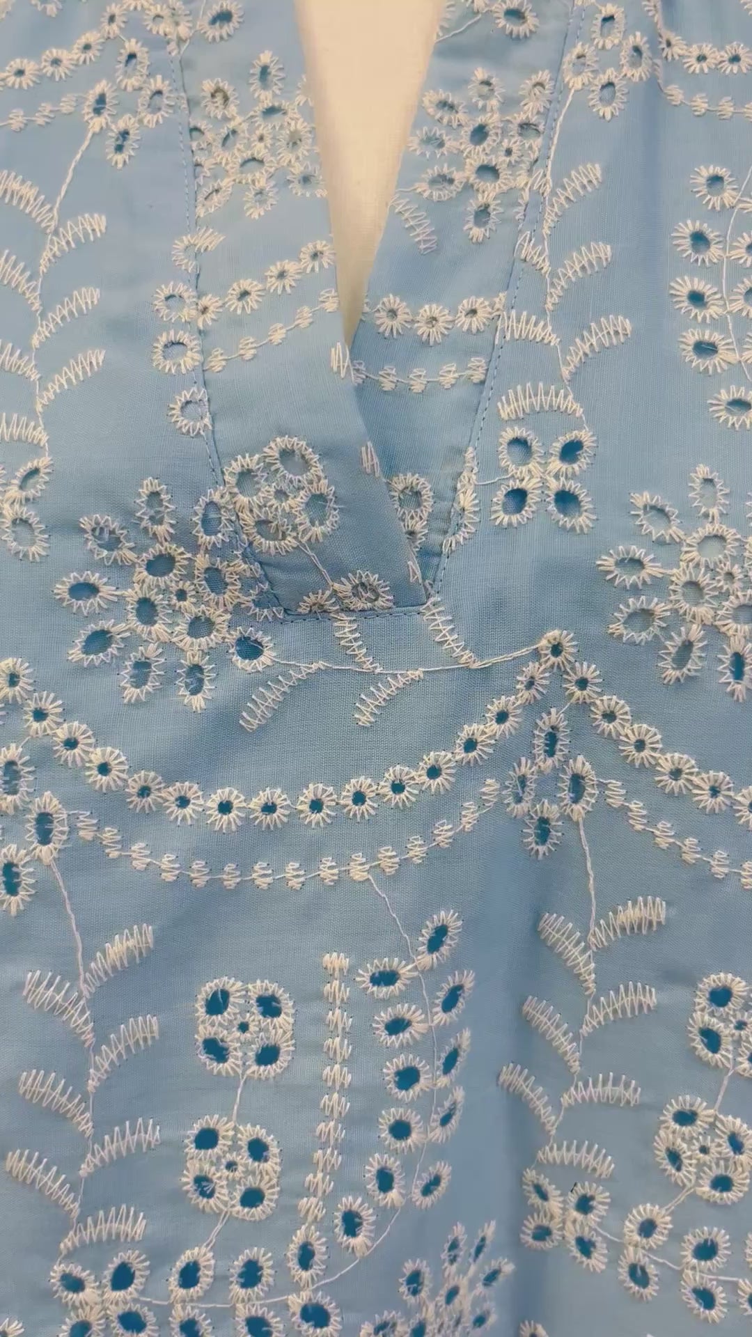 Women’s Gigio Baby Blue Floral Eyelet Dress