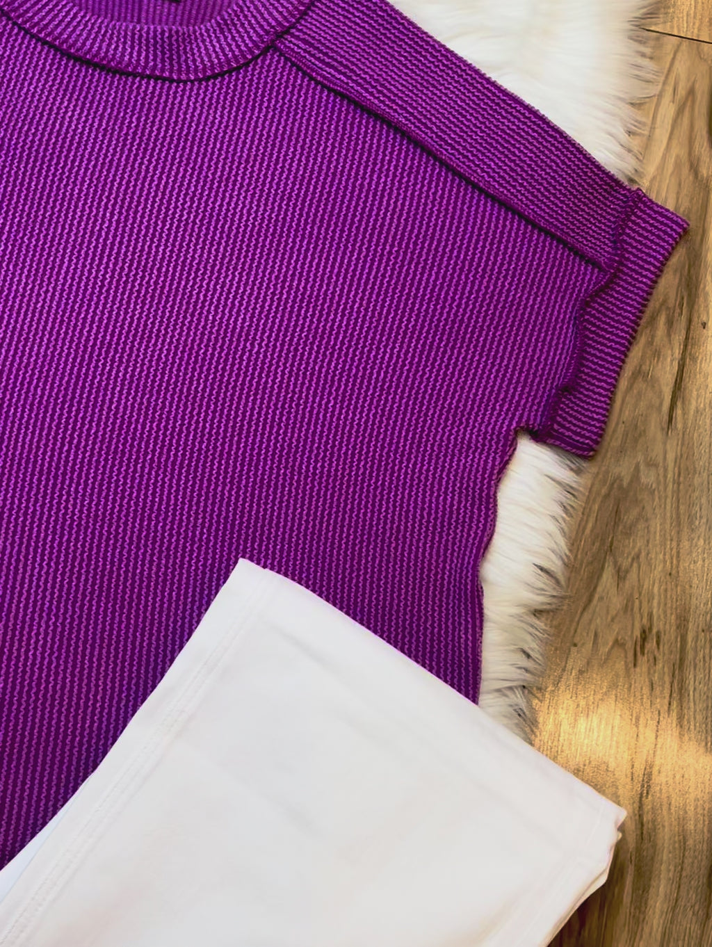 Women’s Zenana Plum Ribbed Top