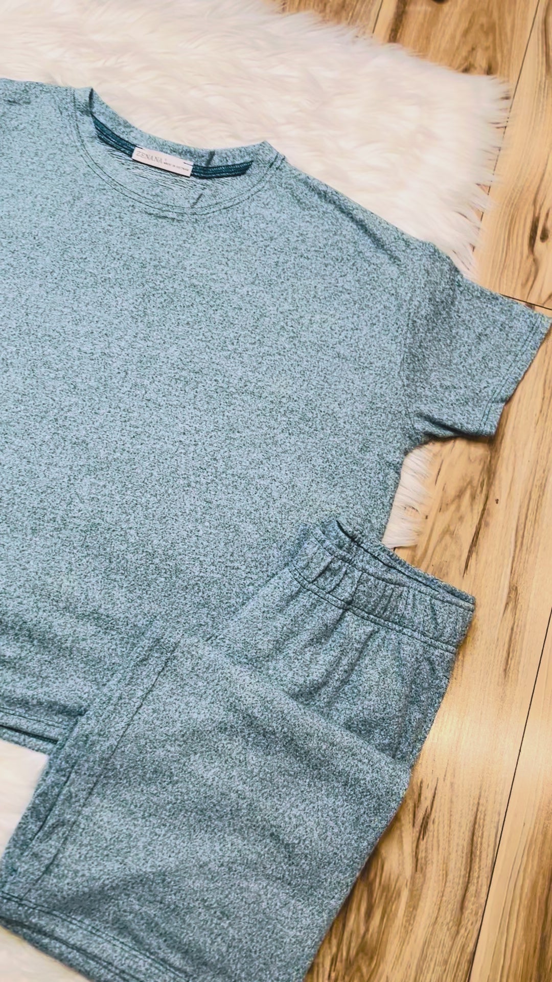 Women’s Zenana Teal Melange Pant Set