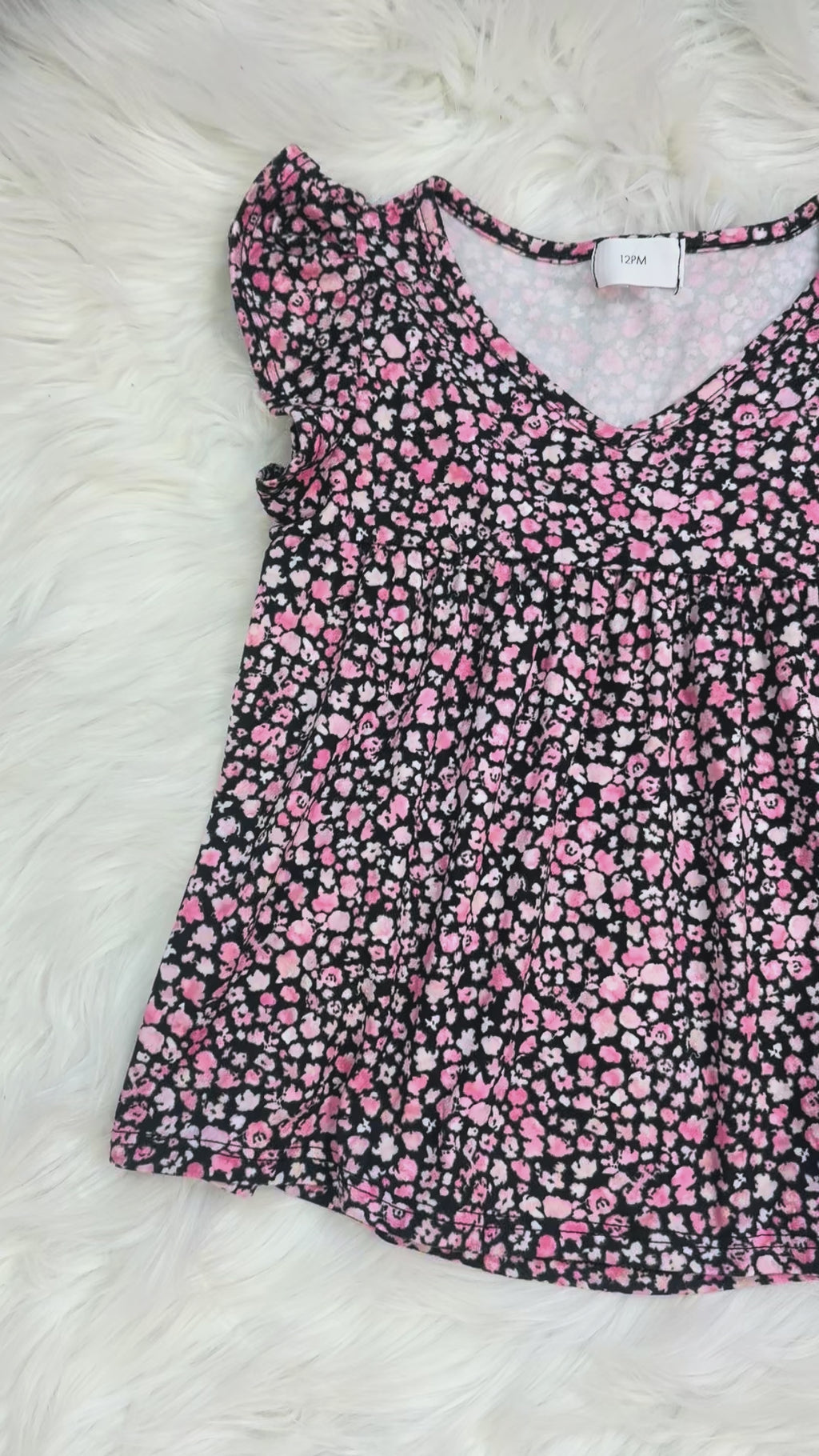 Girl’s Floral Ruffle Top