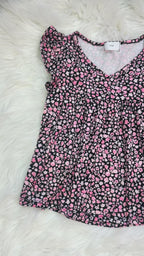 Girl’s Floral Ruffle Top