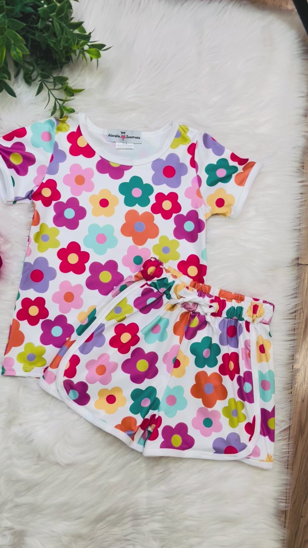 Girl’s Bright Floral Short Set