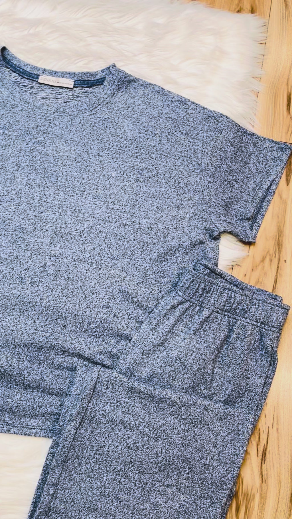 Women’s Zenana Navy Melange Pant Set