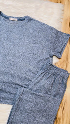 Women’s Zenana Navy Melange Pant Set
