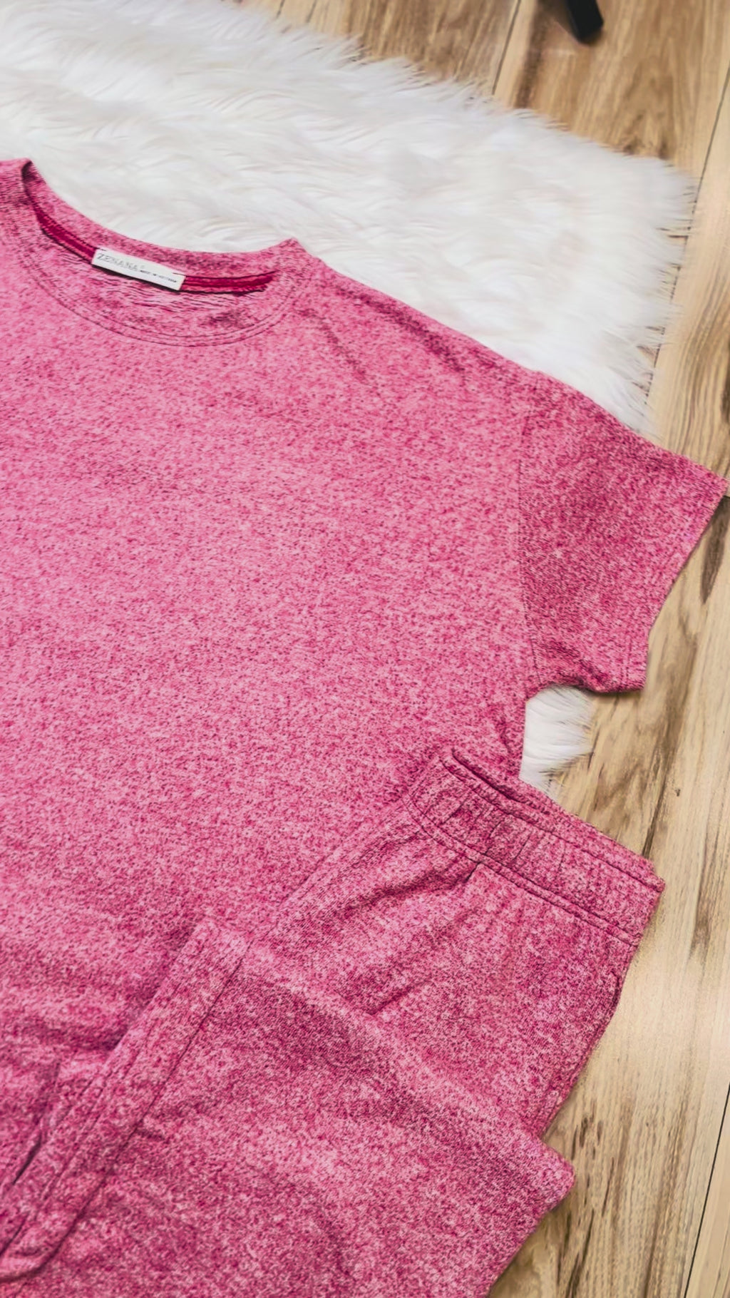 Women’s Zenana Dark Red Melange Pant Set