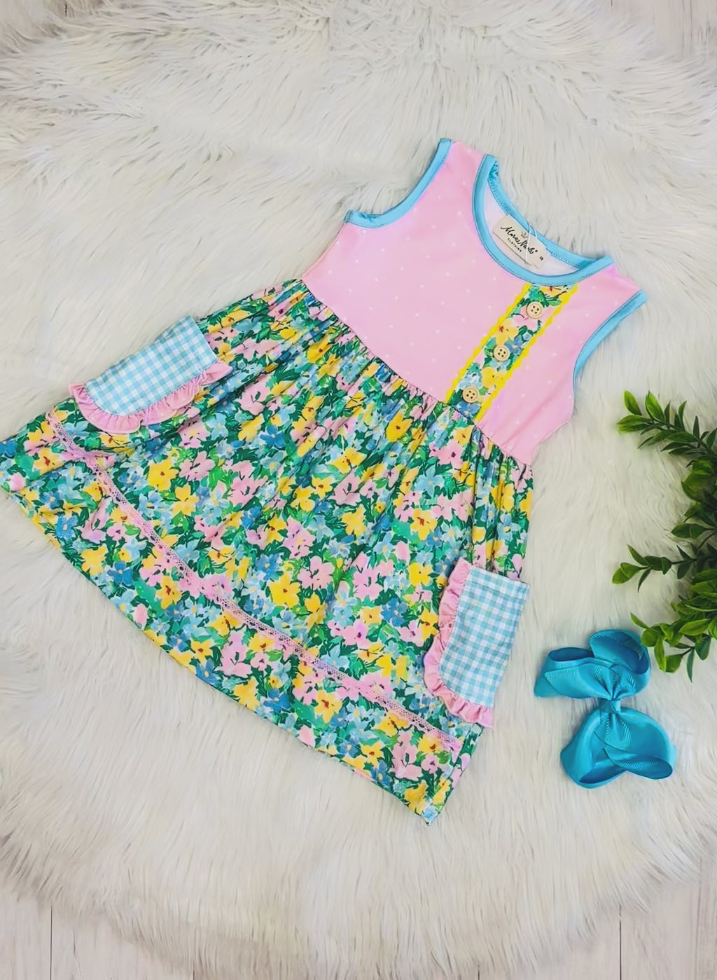 Girl’s Little Blossoms Floral Dress with Pockets