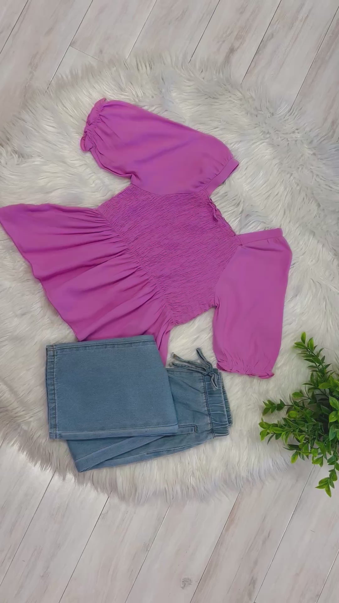 Girls Pink Smocked Ruffle Top