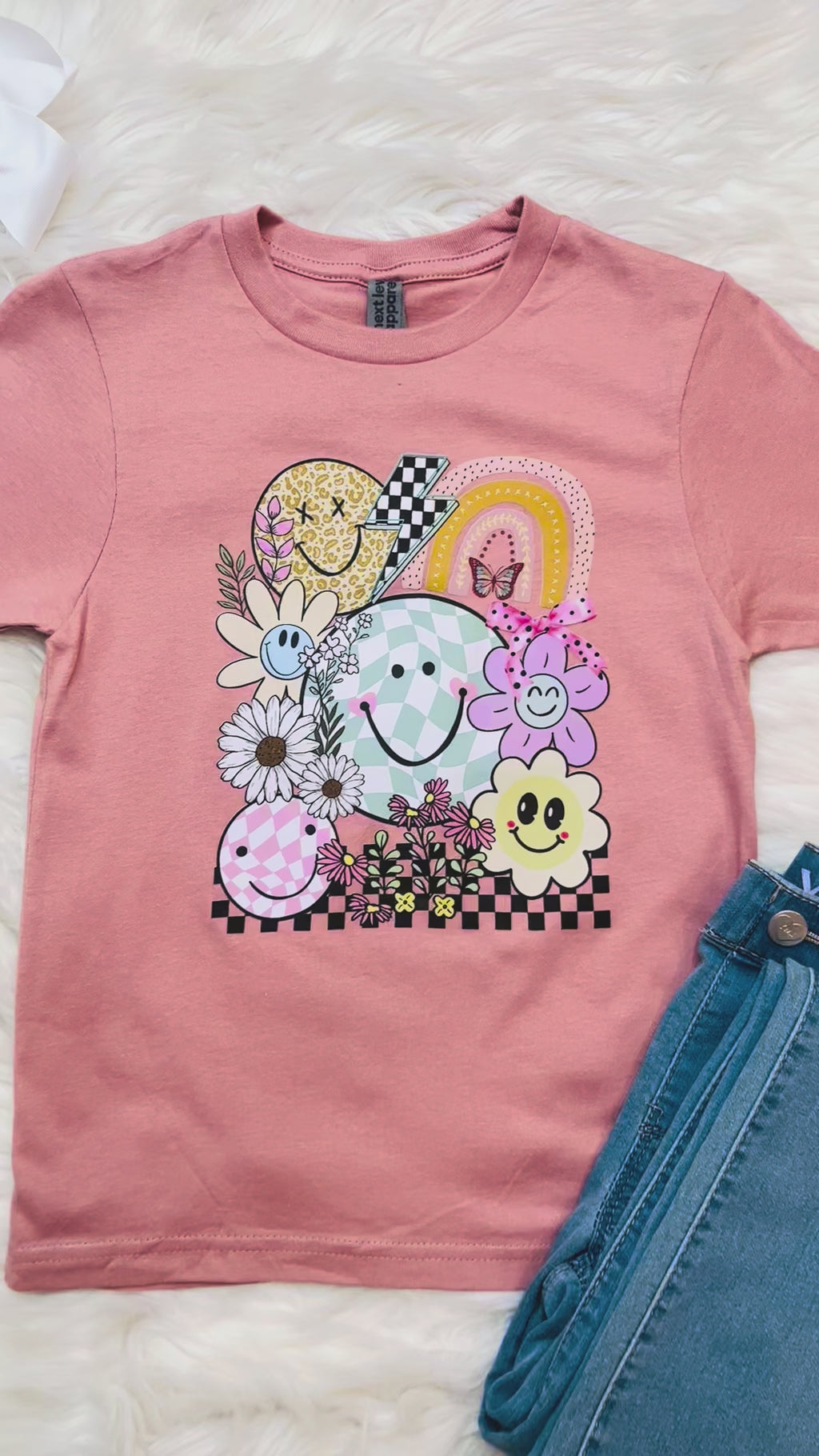 Girl’s Smiley Face Graphic Tee