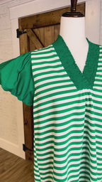 Women’s Umgee Kelly Green Stripped dress