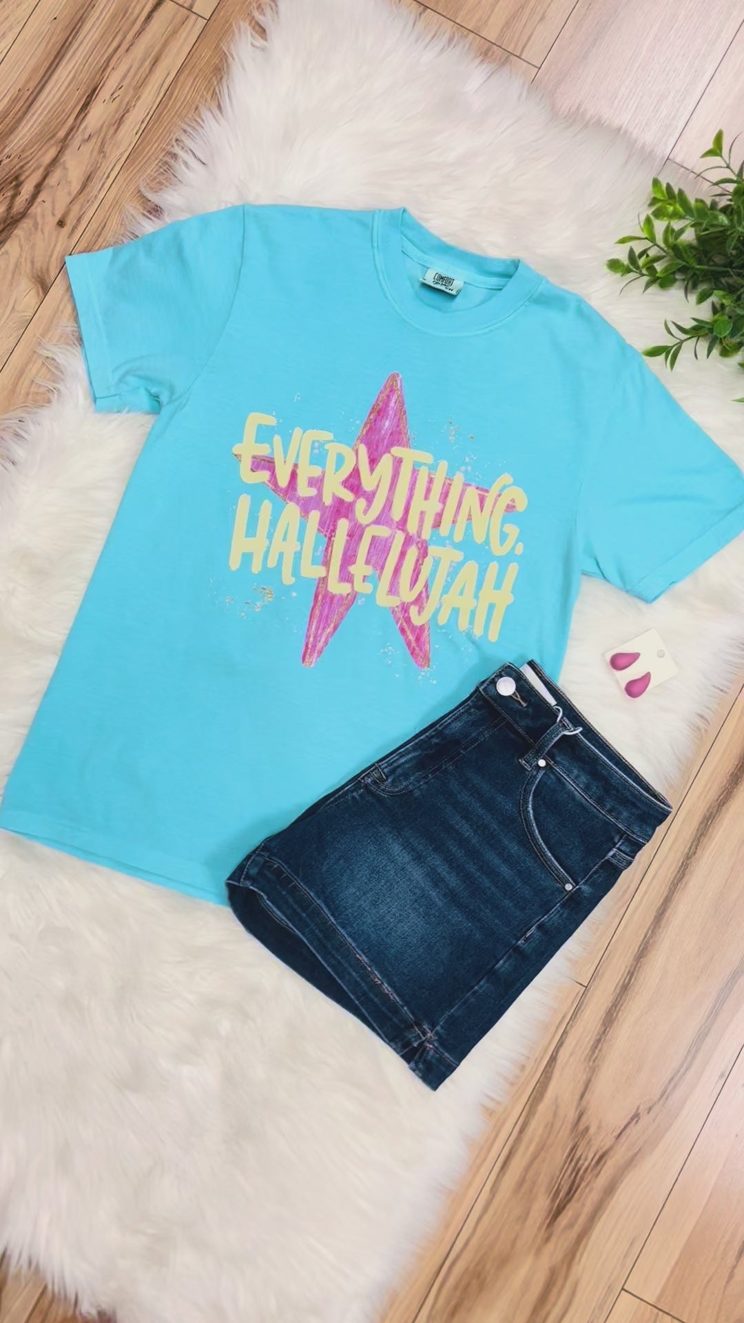 Women’s Blue “Everything Hallelujah” Graphic Tee