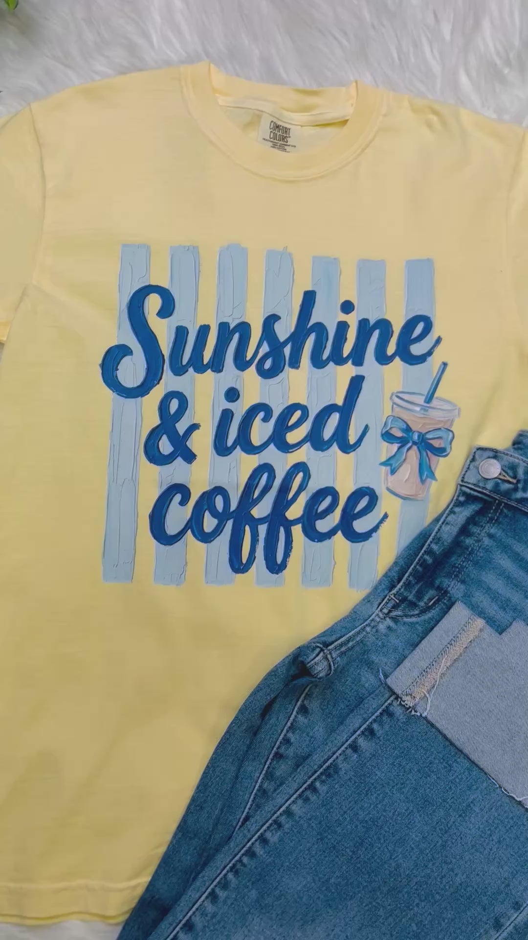 Women’s Yellow Sunshine & Iced Coffee Graphic Tee