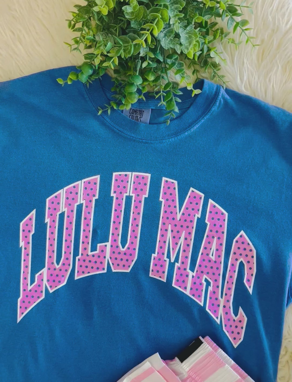 Women’s Blue Polka Dot LuLu Mac Tee