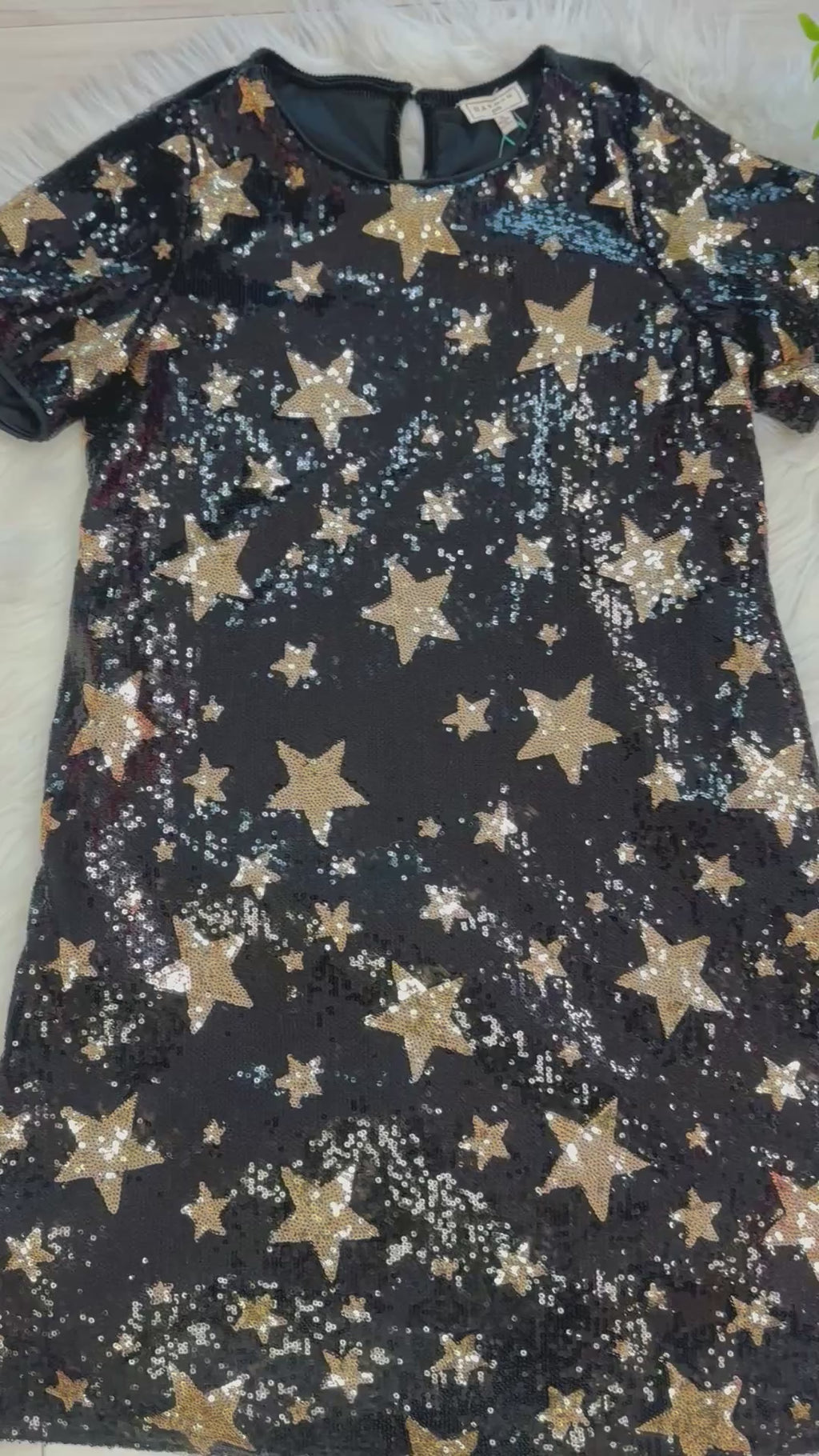 Hayden Girl’s Black Sequence Star Dress