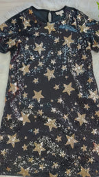 Hayden Girl’s Black Sequence Star Dress