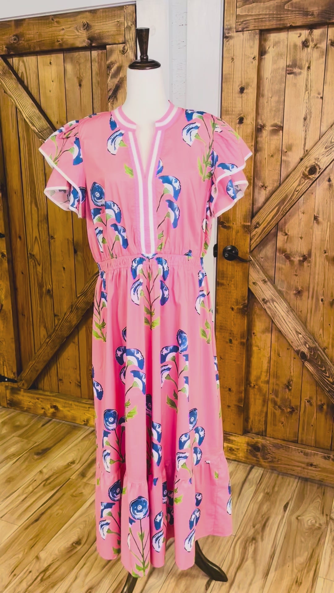 Women’s Curvy Blossom Meadow Print Midi Dress