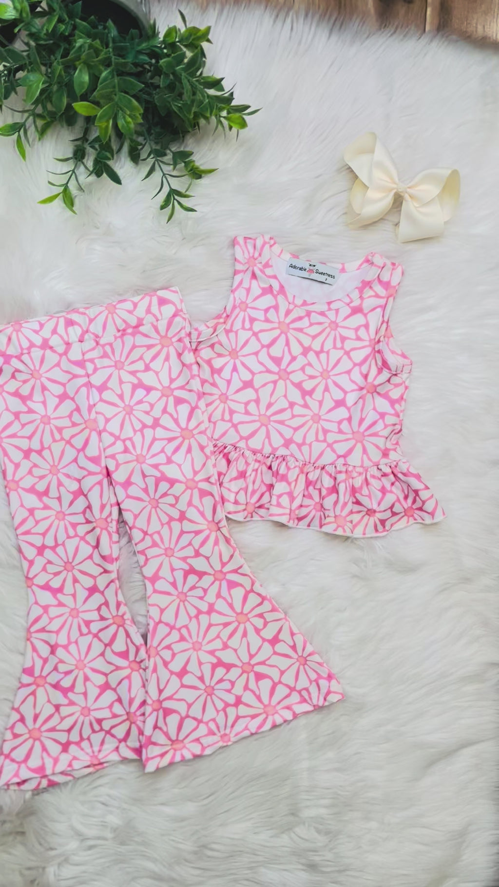 Girl’s Pink and Coral Pant Set