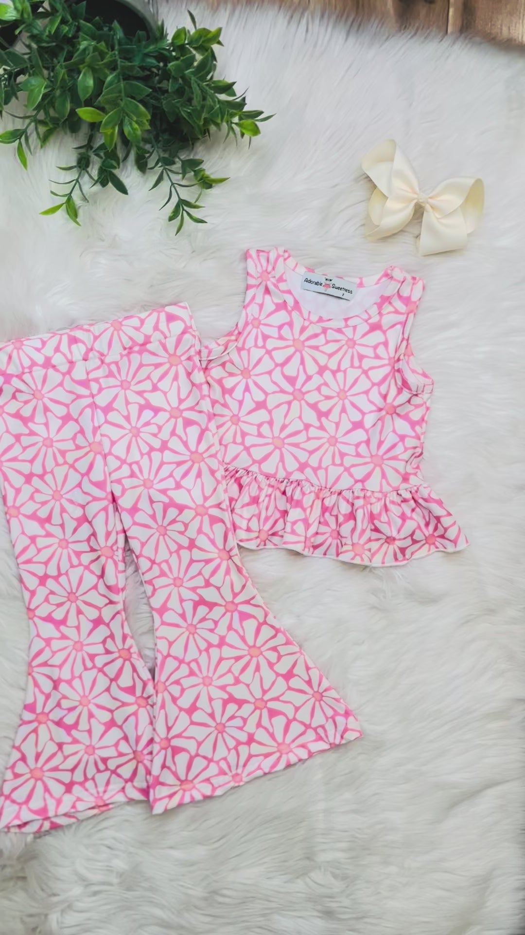 Girl’s Pink and Coral Pant Set