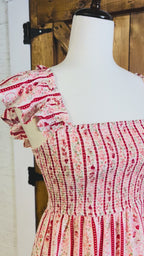 Women’s Blu Pepper Stripe Floral Pattern Dress