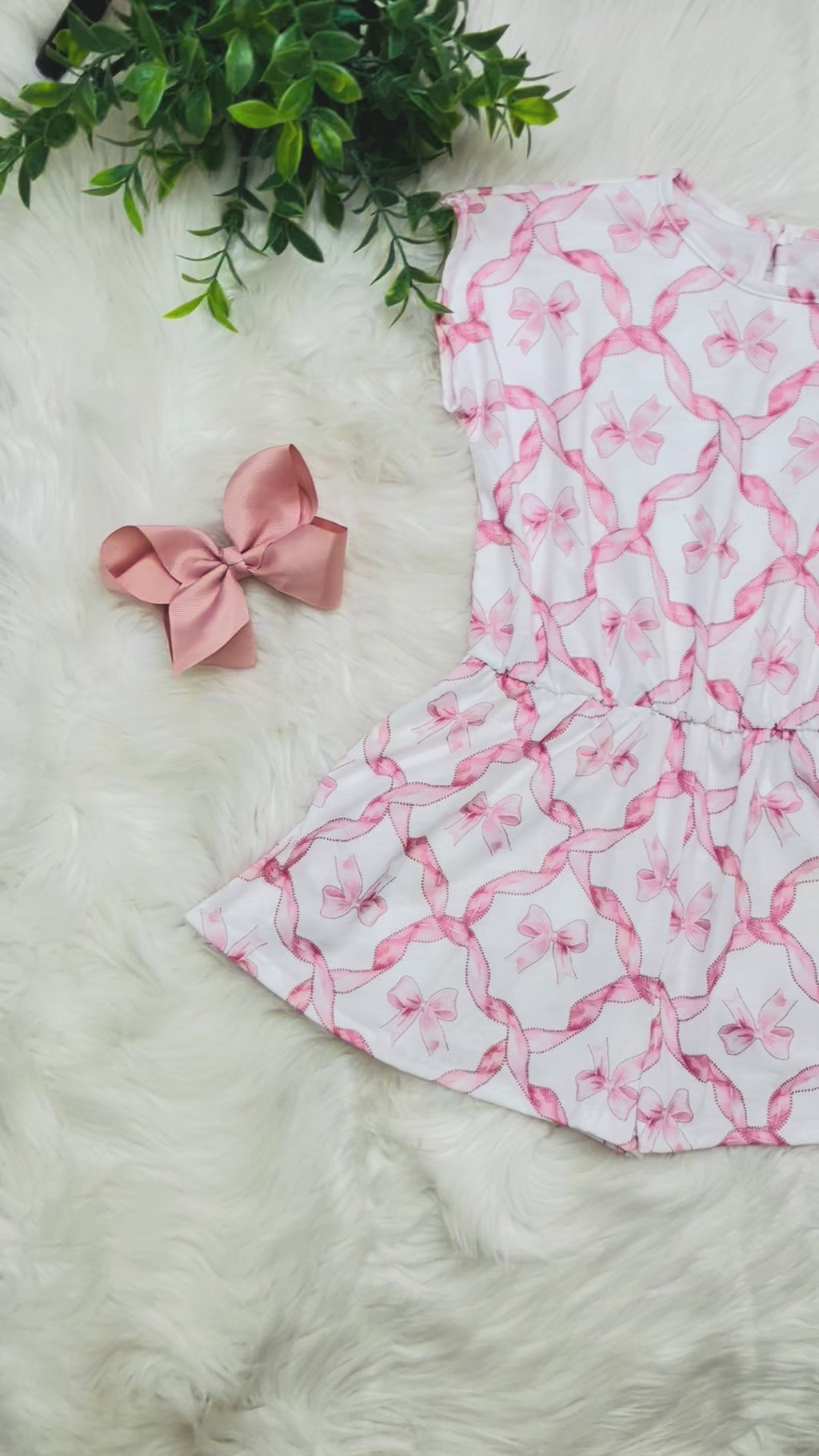 Girl’s Ribbon Print Romper