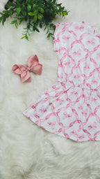 Girl’s Ribbon Print Romper