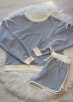 Women’s Zenana Gray Short Set with Contrast Seams