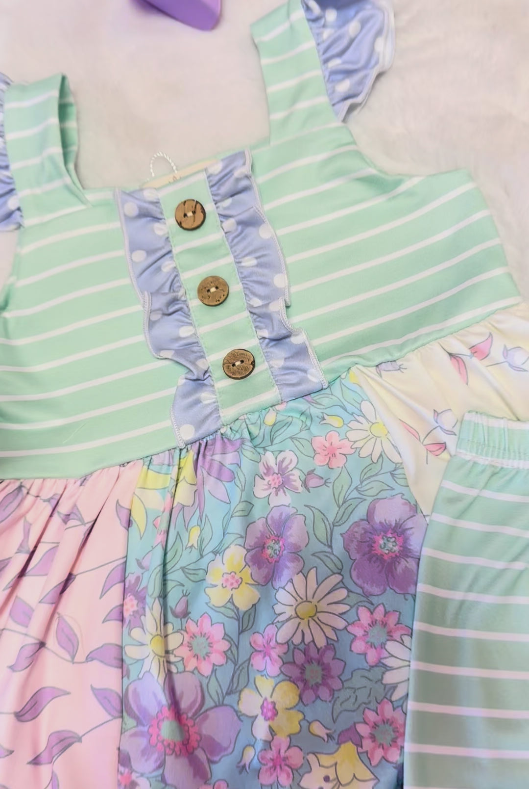 Girls Pastel Bloom Ruffle Set