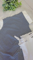 Women’s Zenana Navy Striped Top