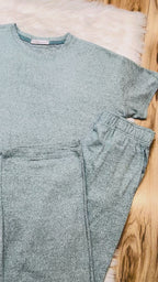 Women’s Zenana Ash Jade Melange Pant Set