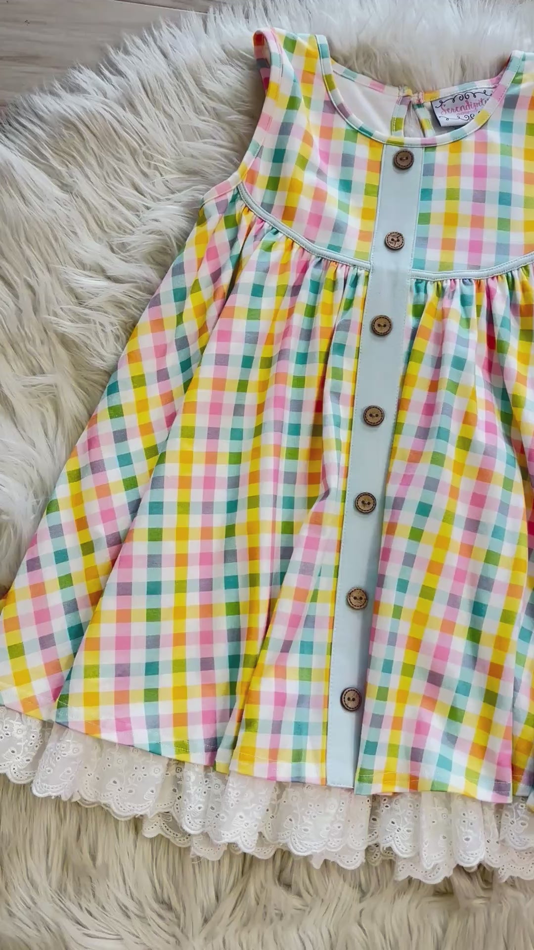 Girl’s Colorful Checkered Print Set
