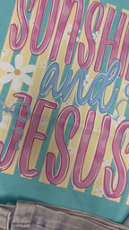 Women’s Blue Sunshine and Jesus  Graphic Tee