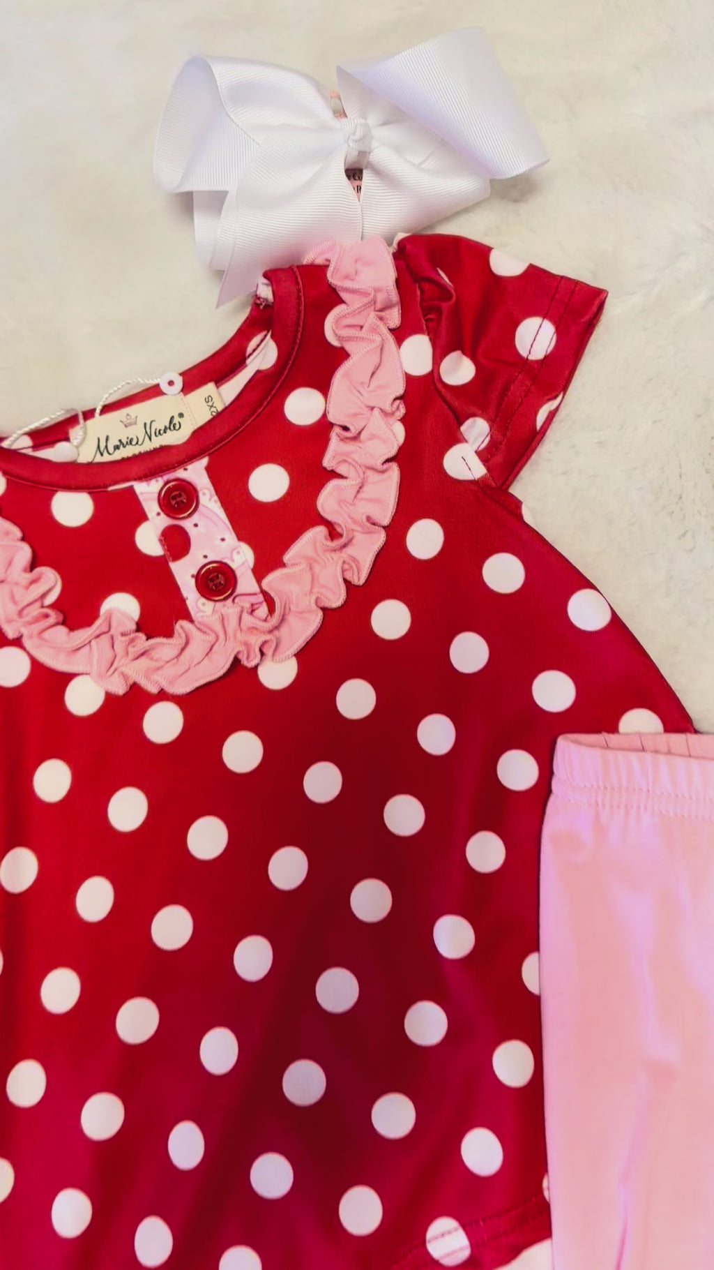 Girls Polka Dot Cherries Hi-Low Top Set