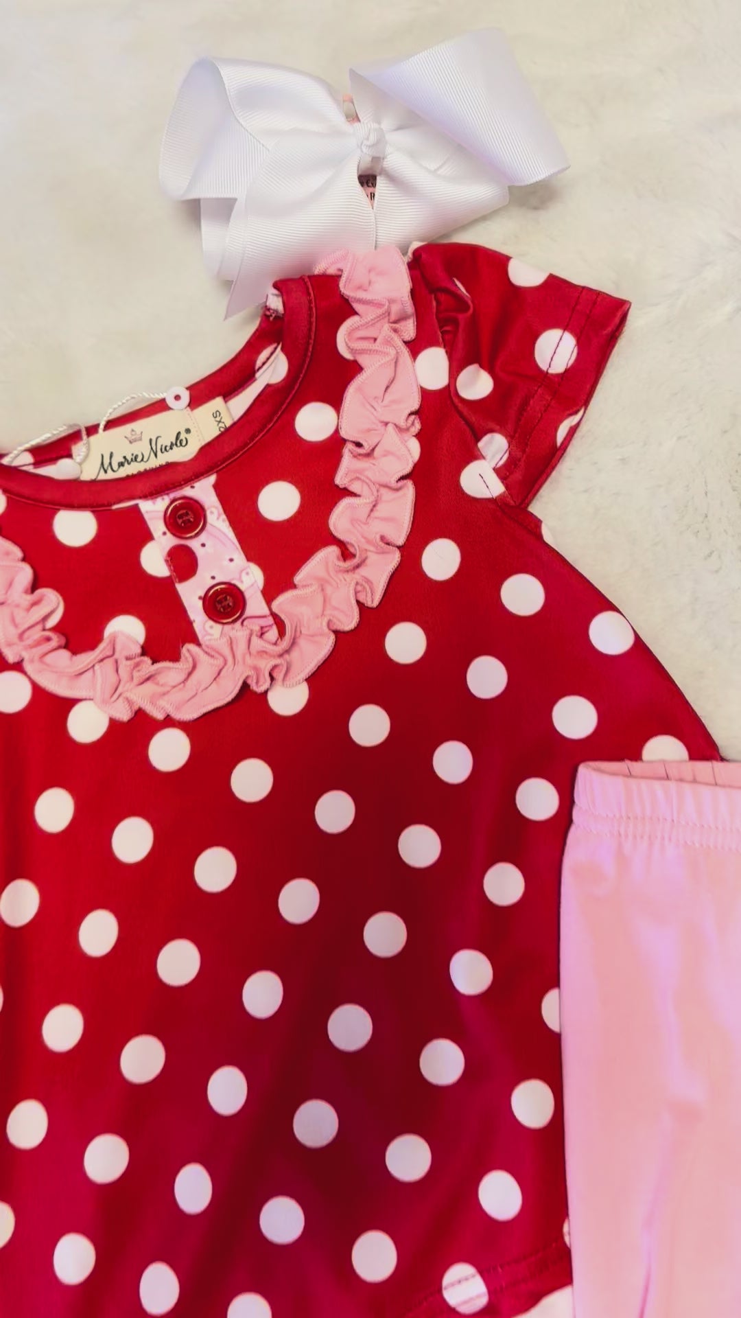 Girls Polka Dot Cherries Hi-Low Top Set