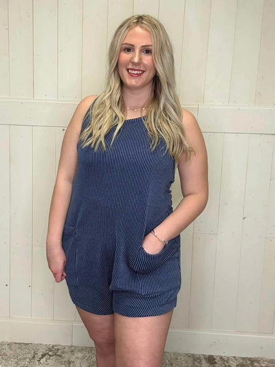 Deep Blue Simply Southern Romper - Mini Mee Boutique