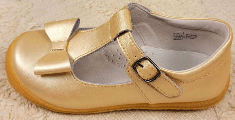 Girl’s Bow Buckle Shoes- Gold