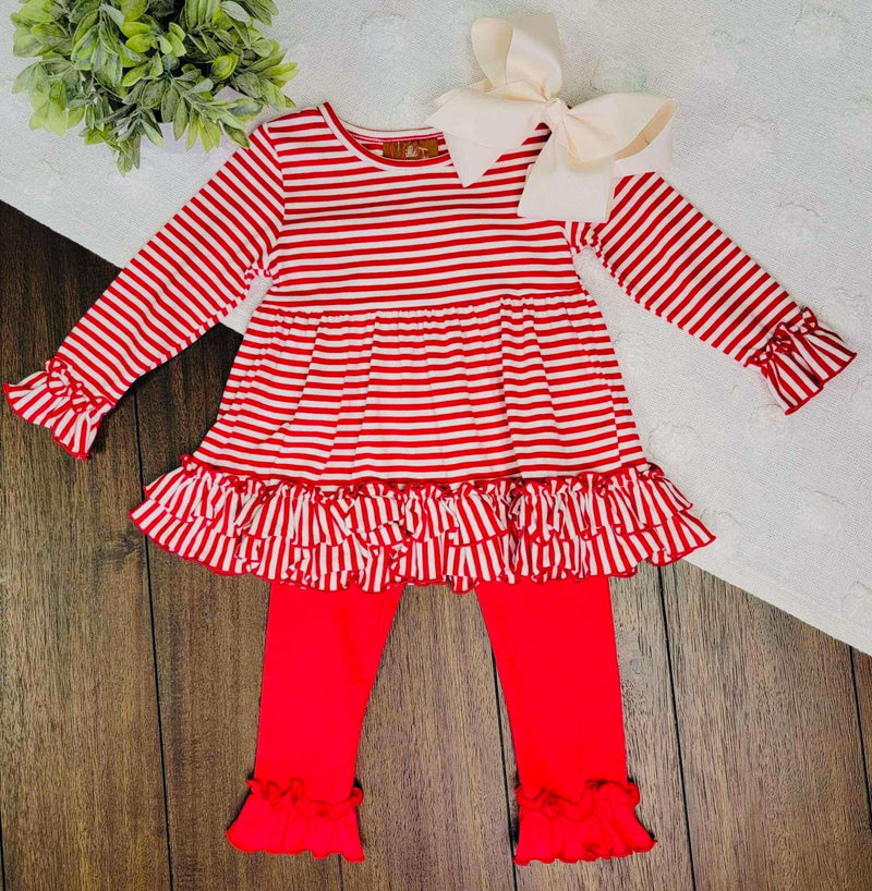 Girl’s Red Ruffle 2 Piece Set