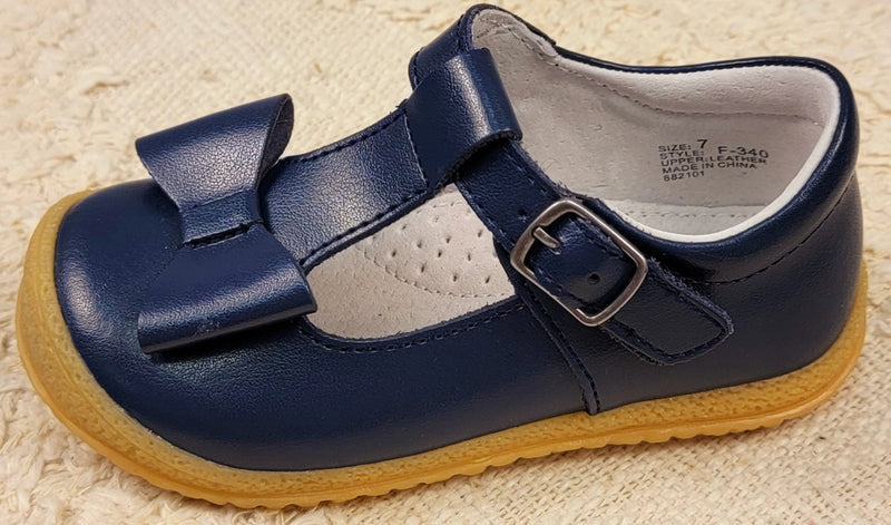 Girl’s Bow Buckle Shoes - Navy