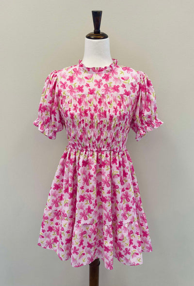 Women's Pink Flower Dress - Mini Mee Boutique