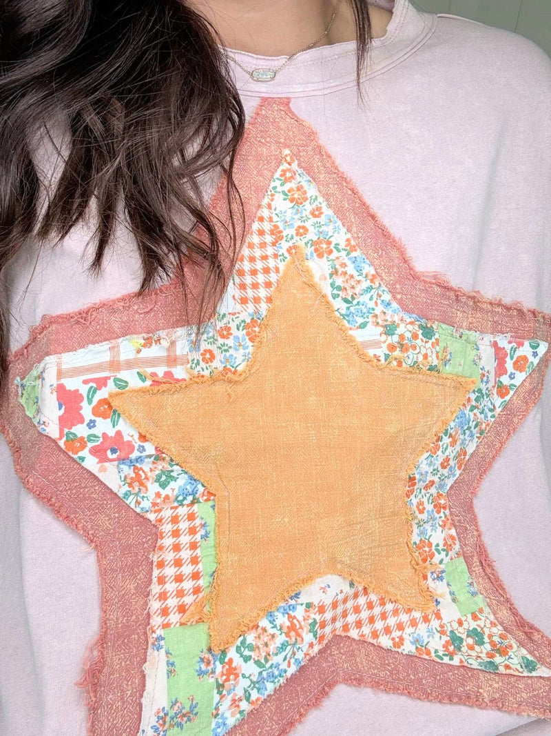 Easel Star Patch Top - Mini Mee Boutique