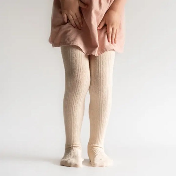 Size 3-4Y Cable Knit Tights - Mini Mee Boutique